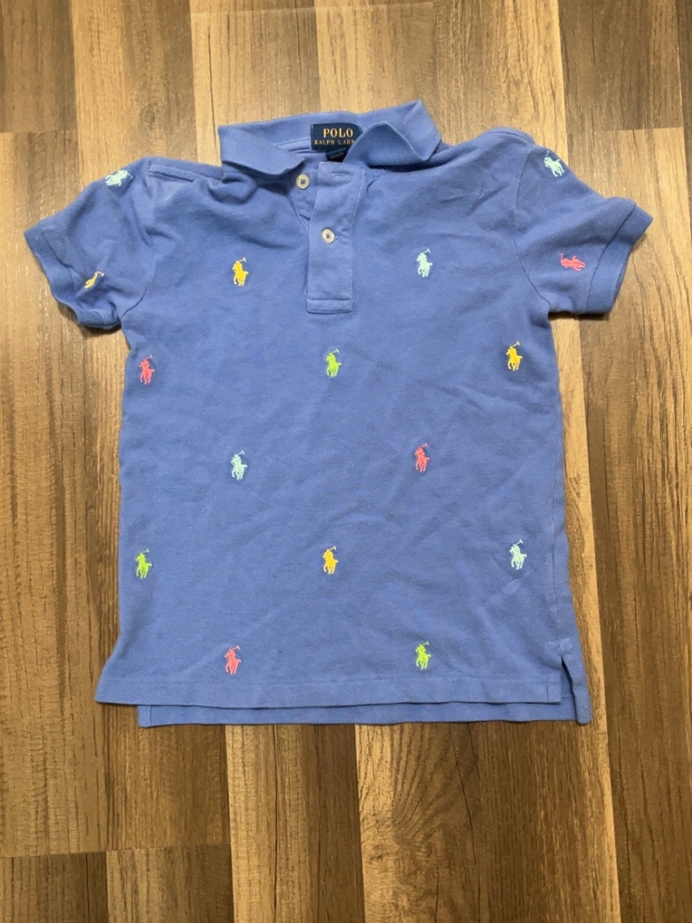 POLO RALPH LAUREN Embroidered Kids 6 Blue Shirt